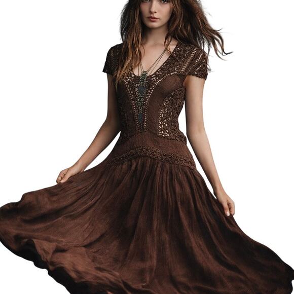 chinese dress ladies Zara Rose Crochet Maxi Dress